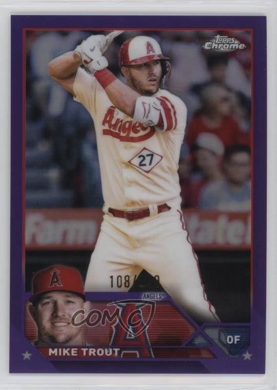 2023 Topps Chrome Purple Refractor 108/250 Mike Trout #27 14eo