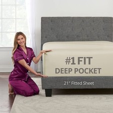 Deep Pocket Queen Fitted Sheet   17  - 21  Inch  Extra Deep Pocket Fitted