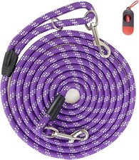 Long Rope Dog Leash for Training 12FT 20FT 30FT 50FT, 10mm 30ft, Purple