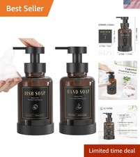 Foaming Soap Dispenser, Glass Foam Pump Soap Dispenser, Non-Slip Hand Soap Bo...