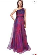 1795 RENE RUIZ DRESS COLLECTION FORMAL GOWN ONE SHOULDER ORGANZA DRESS SZ 14