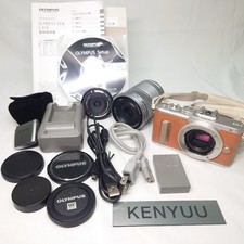 N.MINT Count:3047 OLYMPUS PEN E-PL8 Brown 15mm/ 40-150mm Lens kit From JAPAN