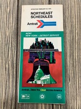 Amtrak Northeast Schedules Brochure February 23 1975 New York-Detroit Service