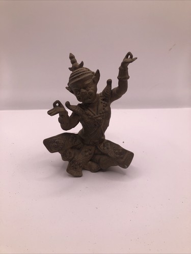 Bronze Color Thai Mythological Guardian Possibly Porcelain Peace Zen Figure 7320 - Picture 2 of 12