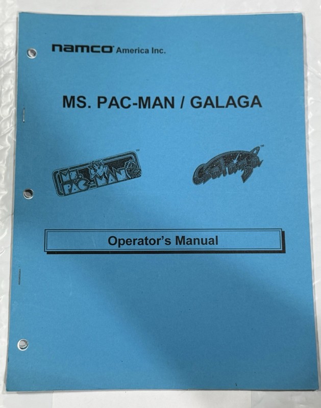 ORIGINAL-NAMCO-MS. PAC-MAN-GALAGA-CLASS OF 1981 OPERATORS MANUAL 20 YR Reunion