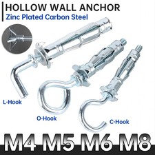 Plasterboard Hollow Cavity Wall Anchors for Drywall with C/L/O Hook Zinc Plated