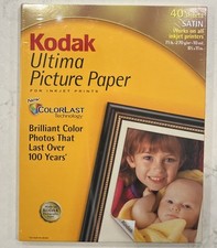 KODAK PREMIUM INKJET SATIN ULTIMA PICTURE PAPER 40 SHEETS 8.5 x 11 10 MIL SEALED