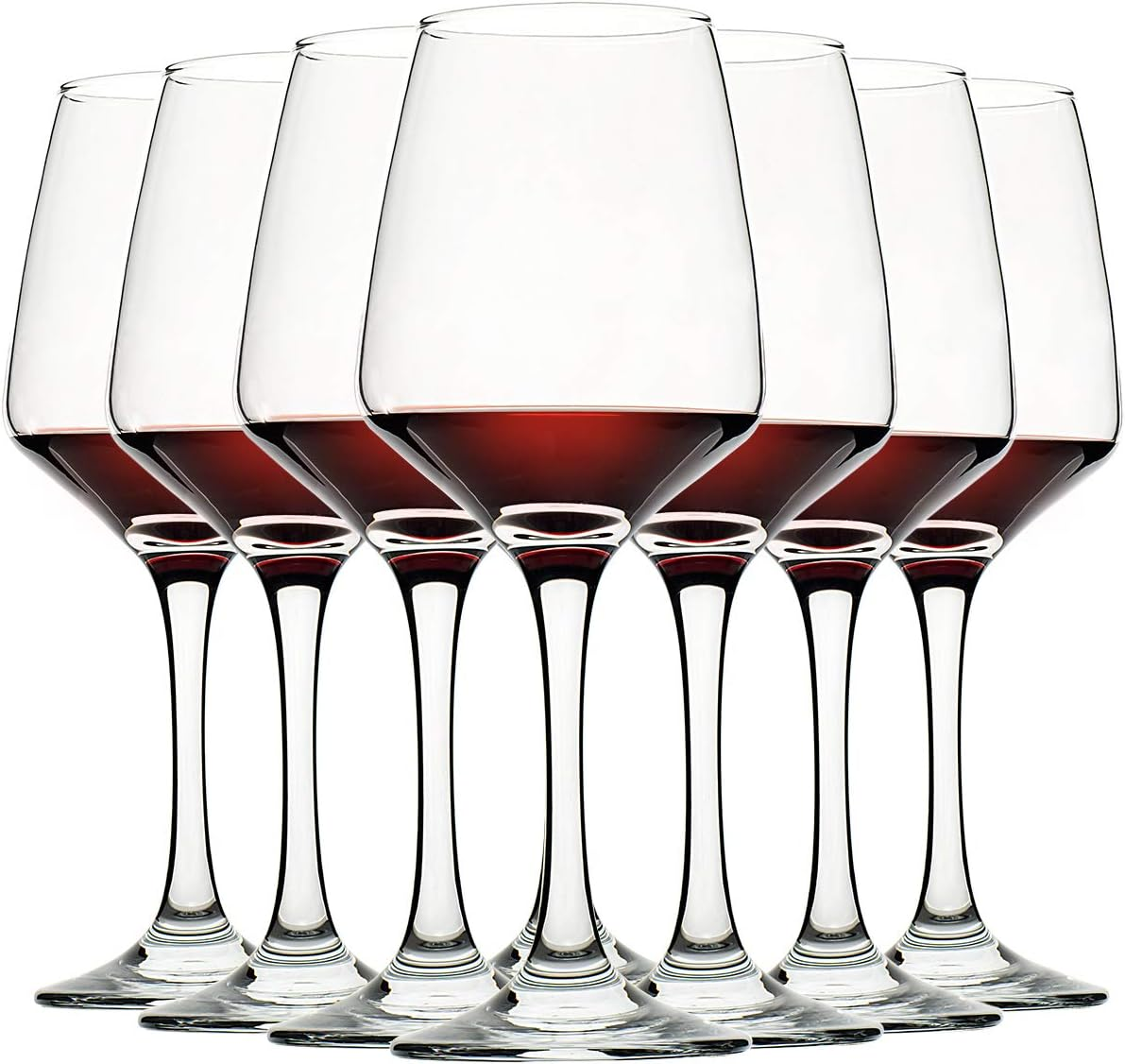 Modern Classy Wine Glasses Set of 8, 12Oz, Lead-Free, Clear, Durable Glassware