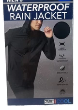 NWOT 32Degreez  Cool Men's  Waterproof  Rain Jacket UPF 30+ Size XL, Color Black
