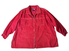 Venezia Jeans Women's Vintage Red Corduroy Chore Shacket  Size 26/28  Work Shirt
