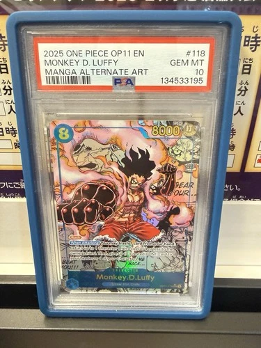 2025 One Piece Monkey.D.Luffy Secret Rare Alt Art Manga #OP11-118 PSA 10