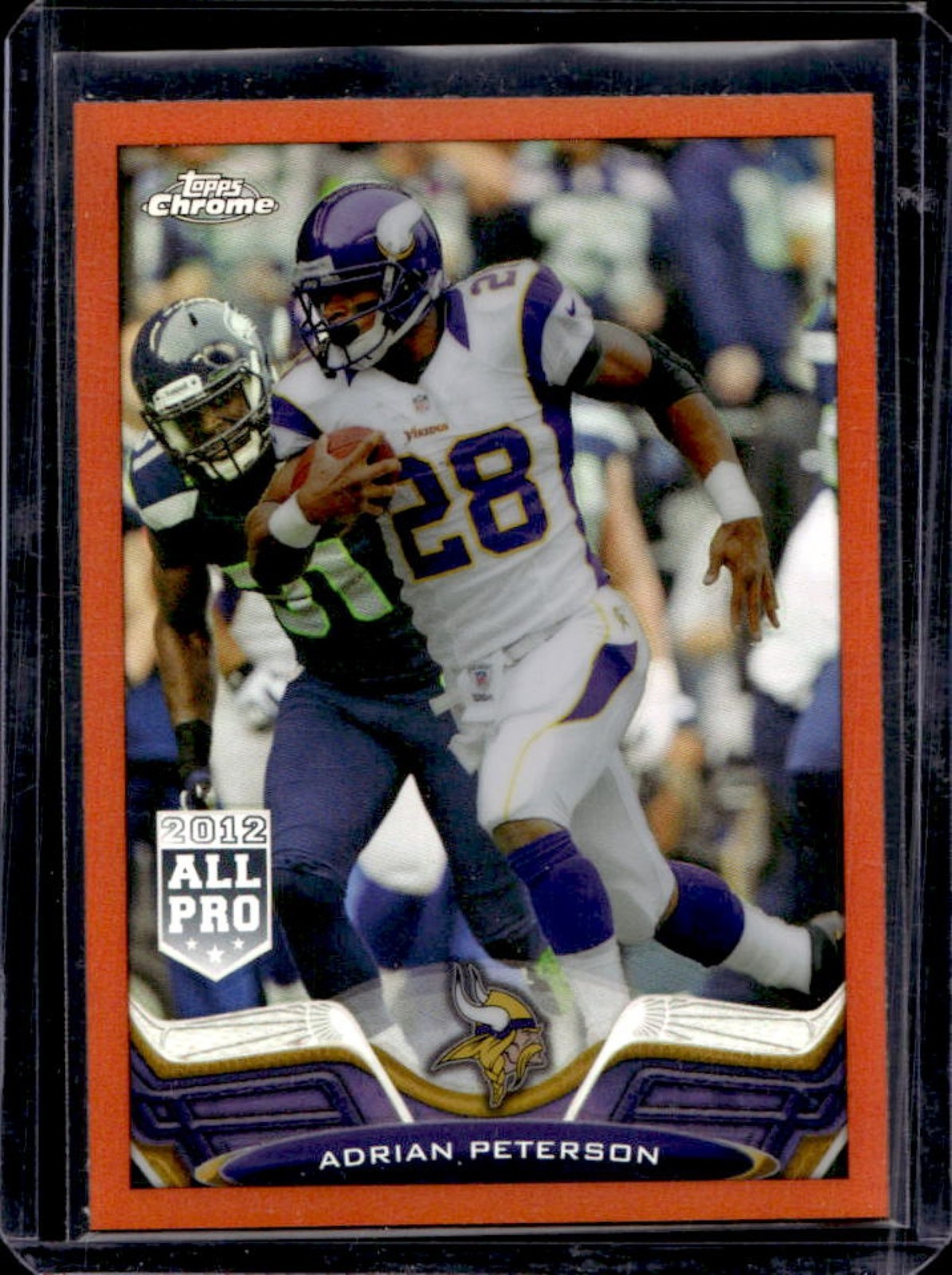 2013 Topps Chrome Adrian Peterson Orange Refractor #100 Vikings