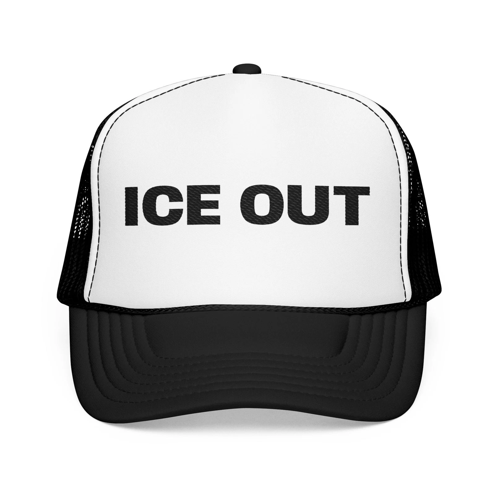 ICE OUT Trucker Hat Embroidered Foam Mesh Cap Abolish ICE Protest Hat, Protest