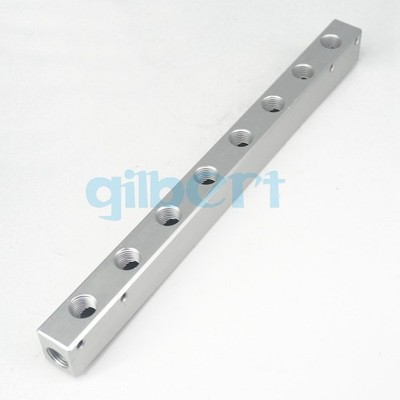 G1/4'' BSPP 8 Way 10 Port Solid Aluminum Pneumatic Air Manifold   Splitter #jg