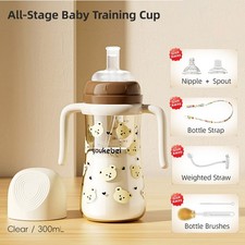 Baby 3-in-1 All-Stage Weighted Straw Sippy Training Cup For Infants  Toddlers