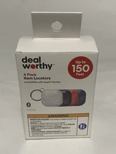  Deal Worthy 4 Pack Item Locator Keychains Works w IOS Apple 14.5 or Higher NIB 