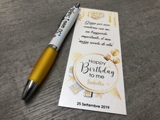 50 PENNE Compleanno Battesimo Laurea Comunioni + SEGNAPOSTO PERSONALIZZATI