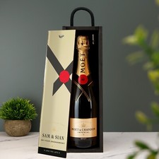 Personalised Champagne Wine Gift Box Custom Printed Birthday Christmas Valentine