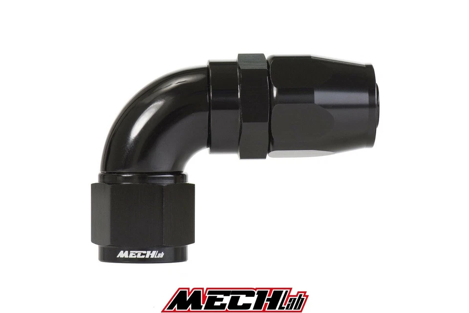 MECH LAB RACCORDO FEMMINA AN10 90° gradi tubo in treccia 14mm AN-10 radiatore 7/8-14 UNF