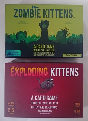 2 X KOMPLETTE KARTENSPIELE ''EXPLODING KITTENS'' (2015) & ''ZOMBIE KITTENS'' (2022)