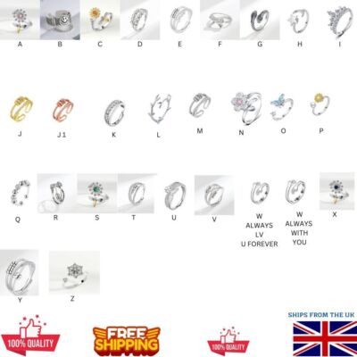 Unisex Verstellbare Anti Angst Ringe Silber Angst Relief Spinning Fidget Ring