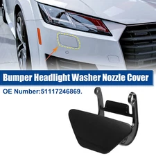 Car Left Headlight Washer Spray Nozzle Cover Cap Fit for BMW 5 Series F10 Black
