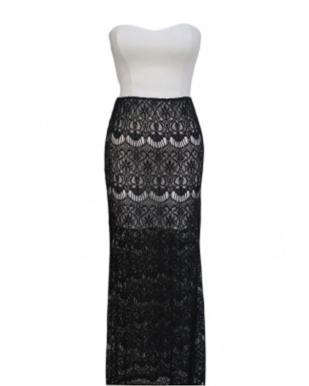 White And Black Lace Dress Skirt Set Small Nwot | eBay
