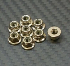 Silver M4 Nyloc Wheel Nuts Nylon (4mm) 1/10 RC Car For Slash NPRC Drag (8pc)