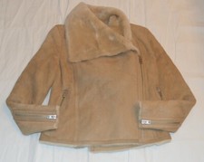 All Saints Beige Wrap Biker Sheepskin Leather Jacket Coat Womens Uk 8 Us 4 Bnwt