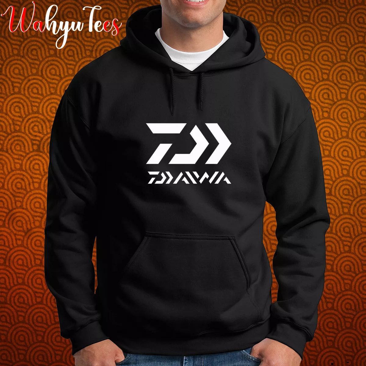 New Daiwa Fishing Logo Men's Black/Navy/Grey/White Hoodie