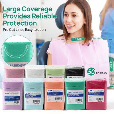 JMU Black Dental Bibs 500 Pcs, Disposable Tattoo Bibs 3 Ply Waterproof Table Covers 13 X 18 4 Packs Of 125 - View #8