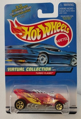 2000 Hot Wheels Virtual Collection Turbo Flame Red Car 1/64 Kids Toy Mattel NEW 