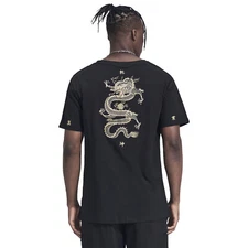 Niepce Men's Dragon Embroidered Tee Japanese Streetwear T-shirt