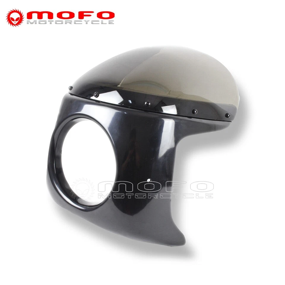 Motorcycle 7 in Round Headlight Fairing Smoke Windshield For Harley Honda CB250 - Image 3 of 4