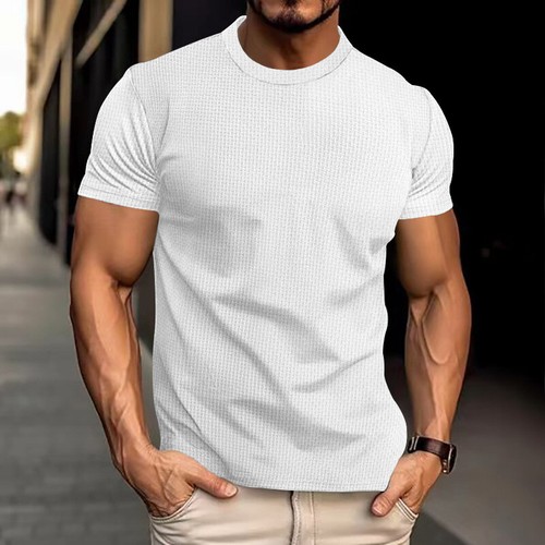 Neu Herren Kurzarm T-Shirt Atmungsaktiv Slim Fit Oberteil Herren Sport T-Shirt - Bild 25 von 29
