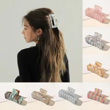 Women Hair Claws Geometric Acetate Leopard Hairpins Girl Large Square Hair Clip☋