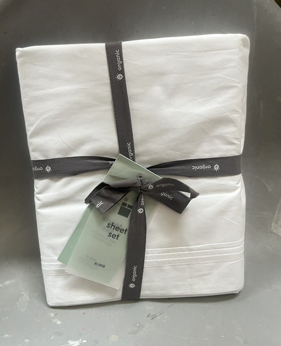 West Elm 400 THREAD COUNT ORGANIC PERCALE PLEATED EDGE Sheet Set