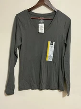 Member's Mark Ladies Essential Long Sleeve V Neck Classic Fit Tee M