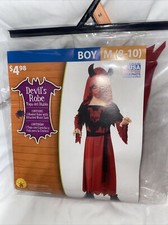 Rubies Devil Diablo Robe Costume Boys Med 8-10 Hooded Scary Halloween Red Black