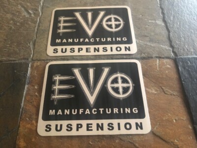EVO Suspension Manufacturing Stickers 2PC Set | Multicolor | Glossy ...