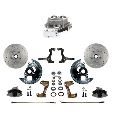 LEED Brakes -FC1006-EA3X Manual Front Kit Drilled Rotors Zinc Plated Calipers