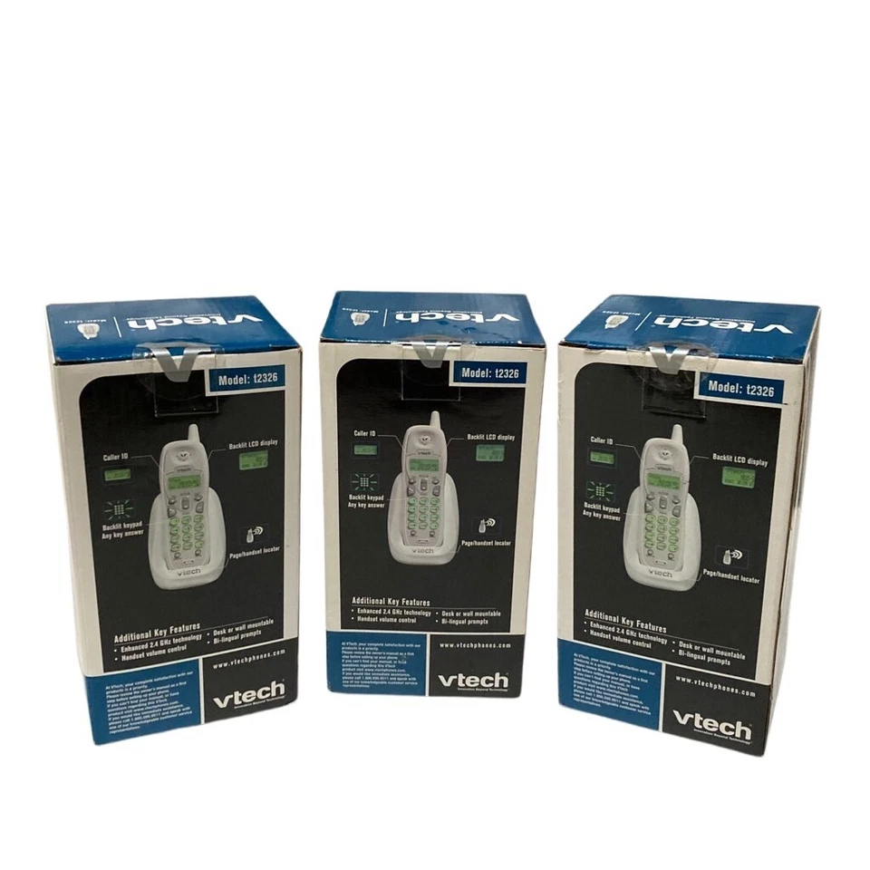 Teléfonos inalámbricos Vtech T2326 con identificador de llamadas llamada en espera 2,4 GHz conjunto de 3 NUEVO Foto 2 de 4