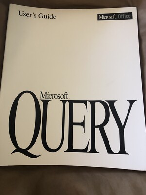 Vintage 1994 Microsoft Query for Office paperback User's Guide for Mac / Windows