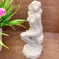 5.5"+ Natural Genuine Tagua Nut Hand Carved girl Decoration healing 1PC