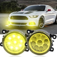 Pair Led Front Bumper Yellow Fog Light Lamp For Ford Mustang 2015 2016 2017