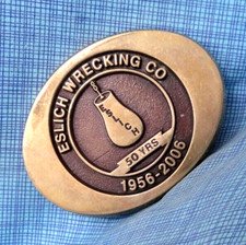 Eslich Wrecking Co Brass Belt Buckle 50 Yrs 1956-2006 Indiana metal Craft.NOX350
