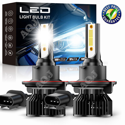2X H13 9008 LED Headlight Bulbs – 420,000LM Hi/Lo Beam 6000K White, Super Bright
