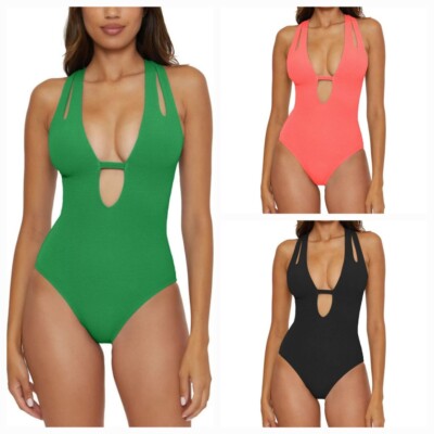 Becca Women's Pucker Up Tear Drop One-Piece Swimsuit, Colors/Sizes