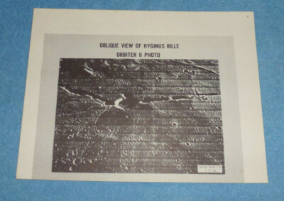 NASA Photo Orbiter II Oblique View Hyginus Rille 1969 | eBay