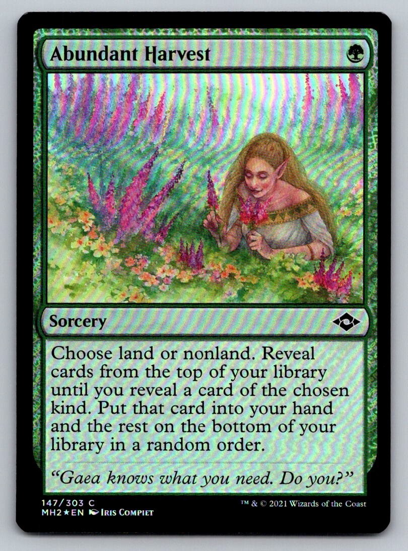 MTG Modern Horizons 2 FOIL NM Abundant Harvest Green Sorcery 147